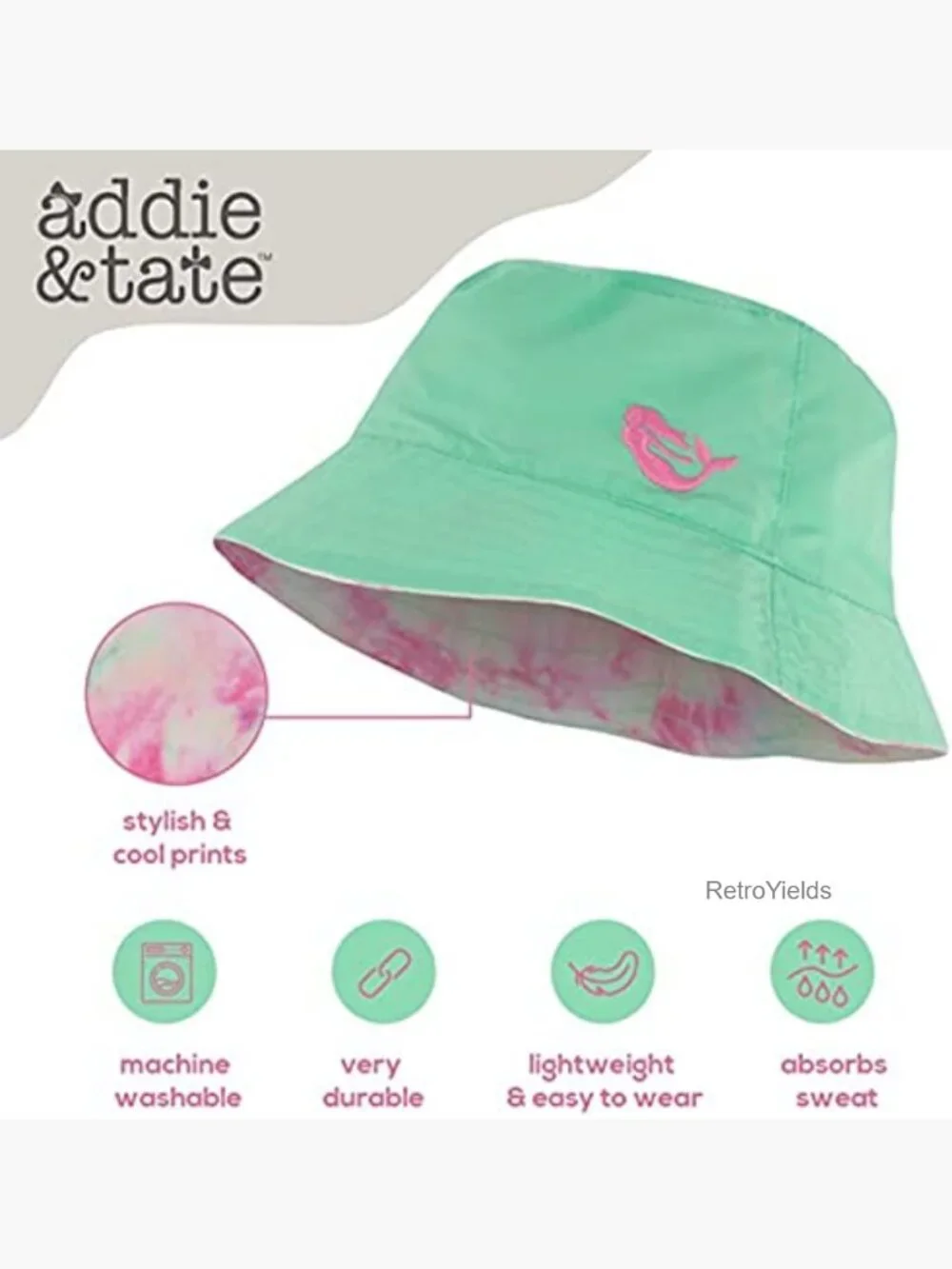 Kids Reversible Bucket Hat UPF 50+ Sun Protection Machine Washable